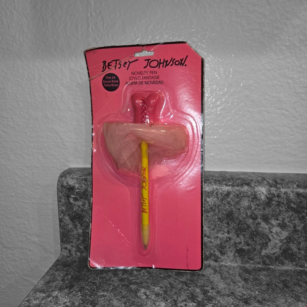 Betsey Johnson Yellow Pen with Pink Tulle Accent